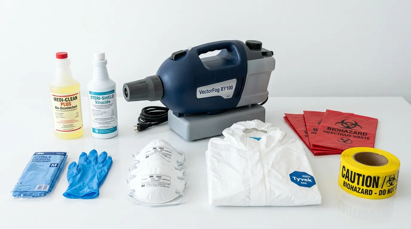 Professional biohazard remediation crew working in Pryor